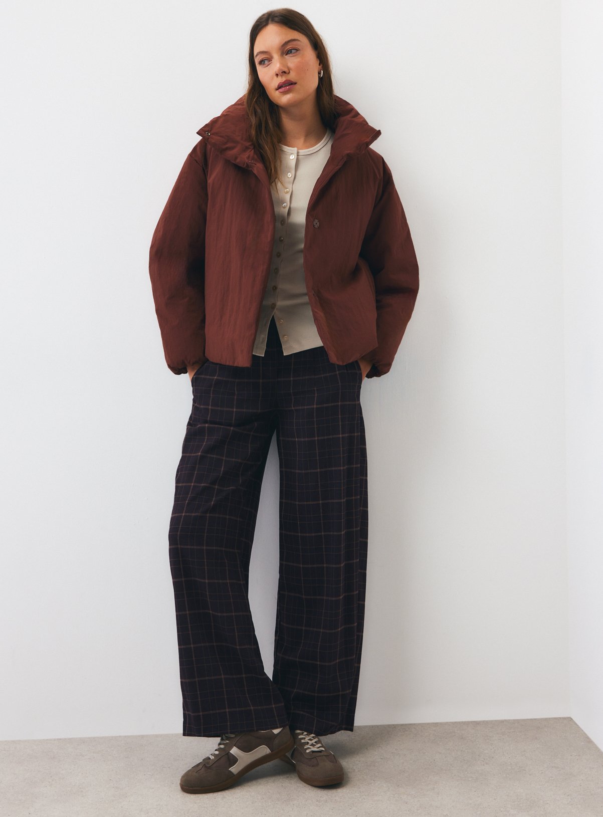 Dark Orange Unquilted Padded Jacket XL - Image 1 thumbnail